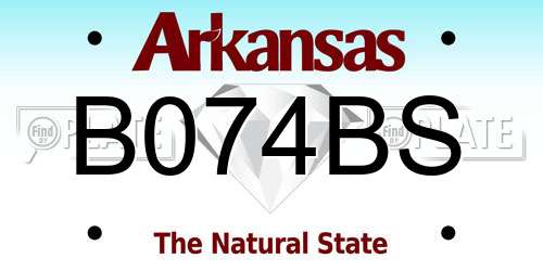 B074BS Arkansas License Plate