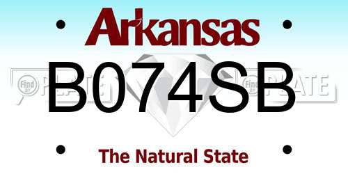 B074SB Arkansas License Plate