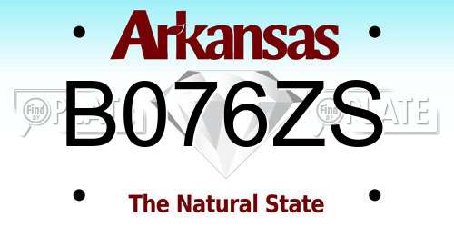 B076ZS Arkansas License Plate