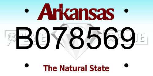 B078569 Arkansas License Plate