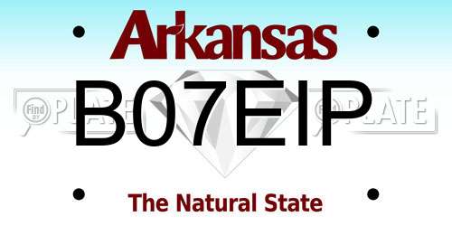 B07EIP Arkansas License Plate