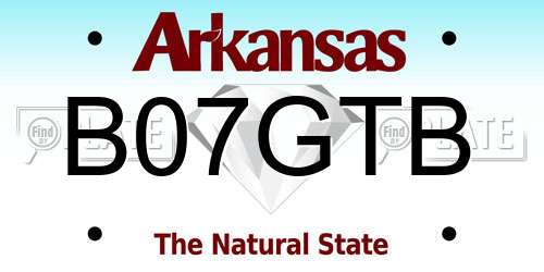 B07GTB Arkansas License Plate