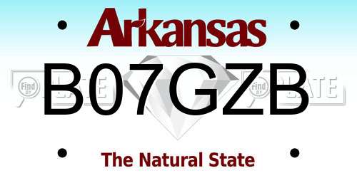 B07GZB Arkansas License Plate