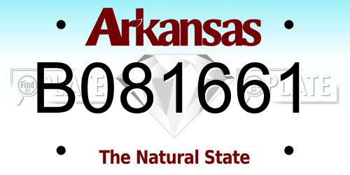 B081661 Arkansas License Plate