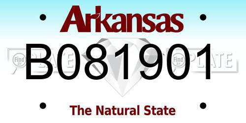 B081901 Arkansas License Plate