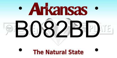 B082BD Arkansas License Plate