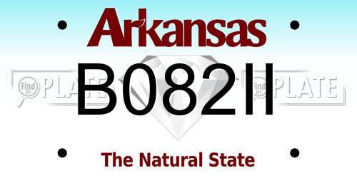 B082II Arkansas License Plate