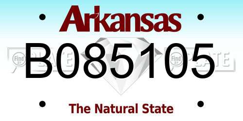 B085105 Arkansas License Plate