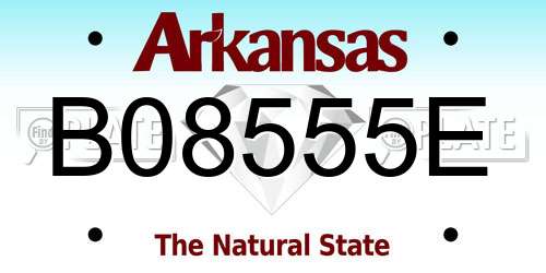 B08555E Arkansas License Plate