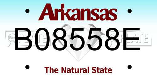 B08558E Arkansas License Plate