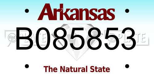 B085853 Arkansas License Plate