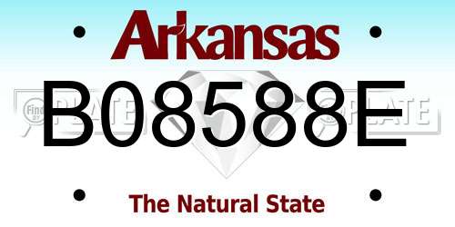 B08588E Arkansas License Plate