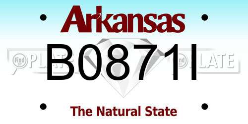 B0871I Arkansas License Plate