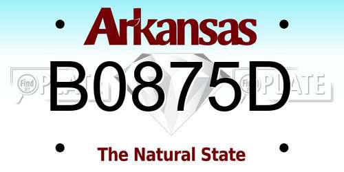 B0875D Arkansas License Plate