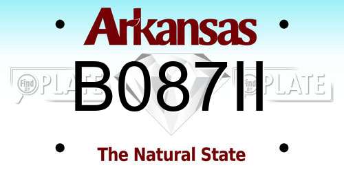 B087II Arkansas License Plate