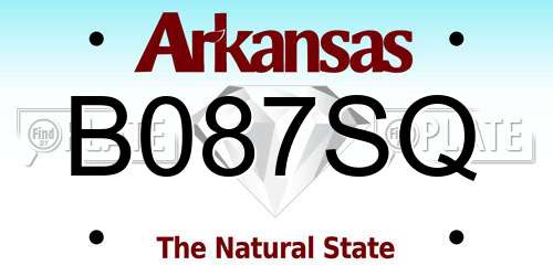 B087SQ Arkansas License Plate