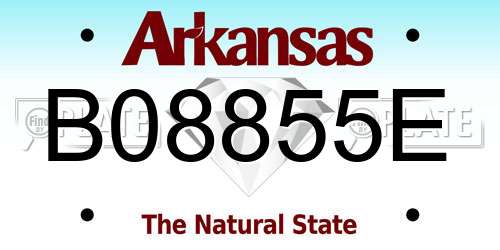 B08855E Arkansas License Plate