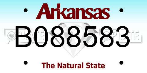 B088583 Arkansas License Plate