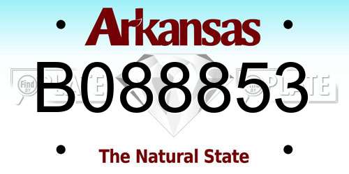 B088853 Arkansas License Plate