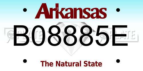 B08885E Arkansas License Plate