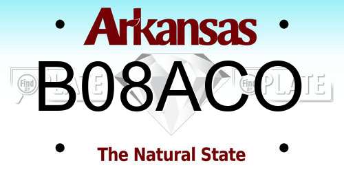 B08ACO Arkansas License Plate