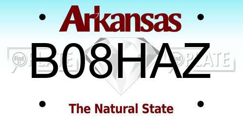 B08HAZ Arkansas License Plate