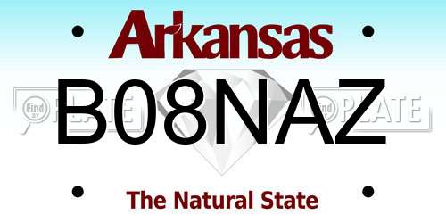 B08NAZ Arkansas License Plate