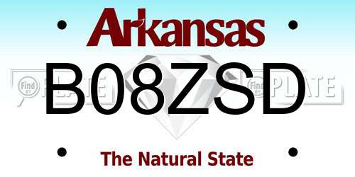 B08ZSD Arkansas License Plate