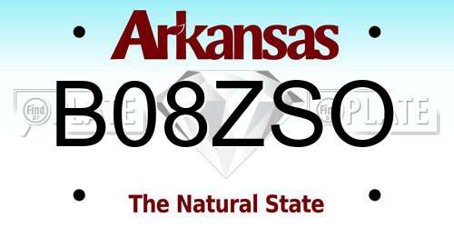B08ZSO Arkansas License Plate