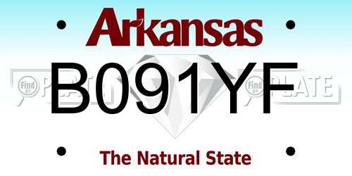 B091YF Arkansas License Plate