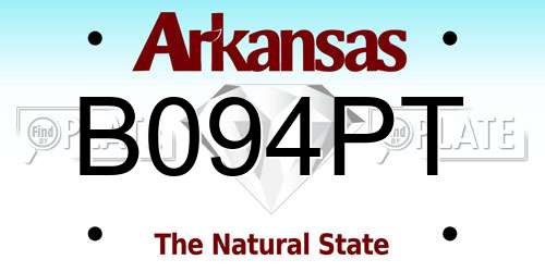 B094PT Arkansas License Plate