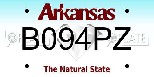 B094PZ Arkansas License Plate