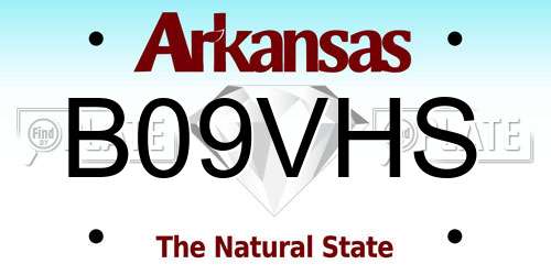 B09VHS Arkansas License Plate