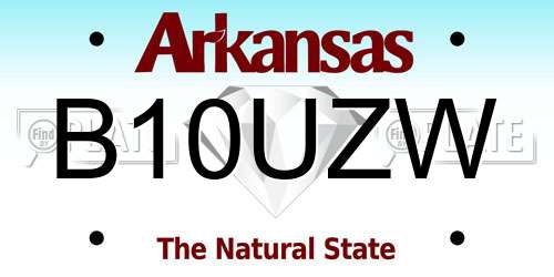 B10UZW Arkansas License Plate