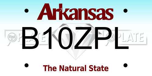 B10ZPL Arkansas License Plate