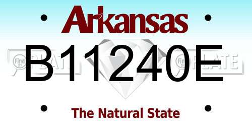 B11240E Arkansas License Plate