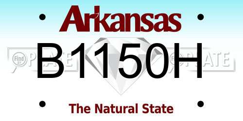 B1150H Arkansas License Plate