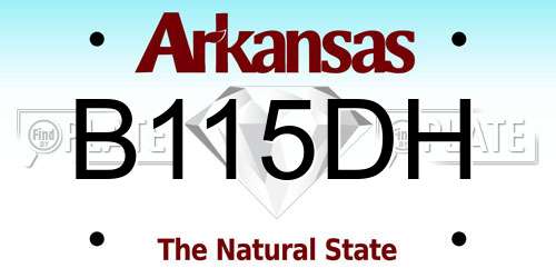 B115DH Arkansas License Plate