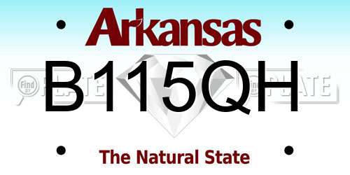 B115QH Arkansas License Plate