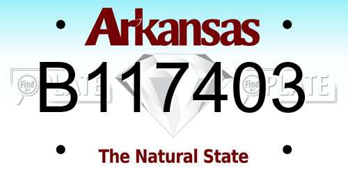 B117403 Arkansas License Plate