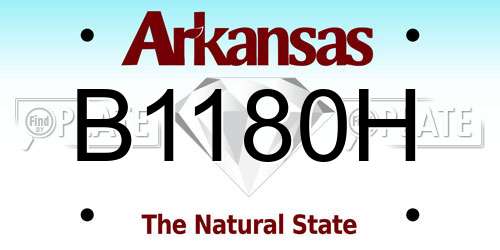 B1180H Arkansas License Plate