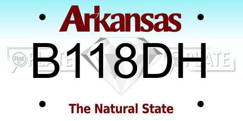B118DH Arkansas License Plate