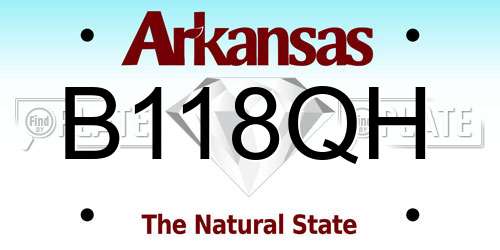 B118QH Arkansas License Plate