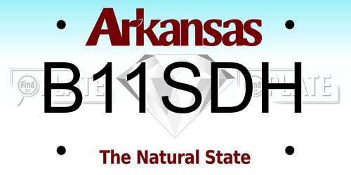 B11SDH Arkansas License Plate