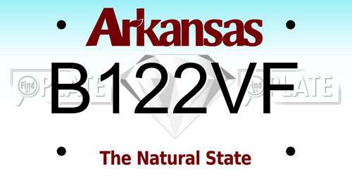 B122VF Arkansas License Plate
