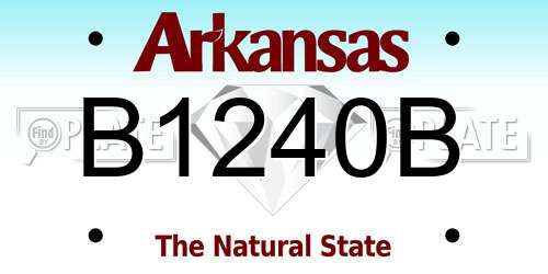 B1240B Arkansas License Plate