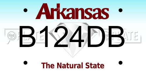 B124DB Arkansas License Plate
