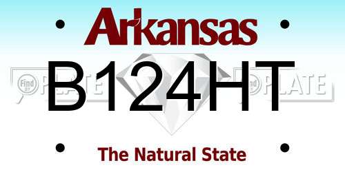 B124HT Arkansas License Plate