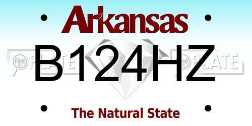 B124HZ Arkansas License Plate