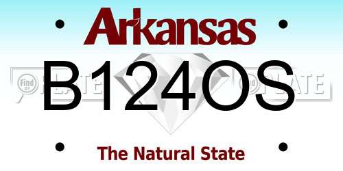 B124OS Arkansas License Plate